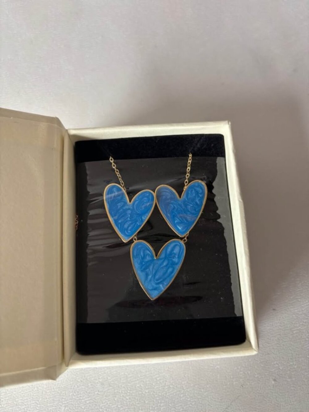 InTree Oil Painting Love Heart Necklace & Earring Set – New